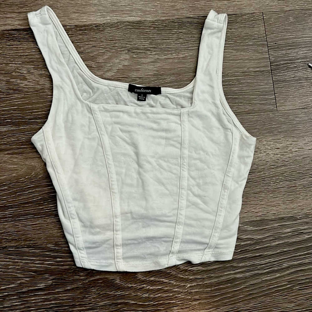 White corset top.